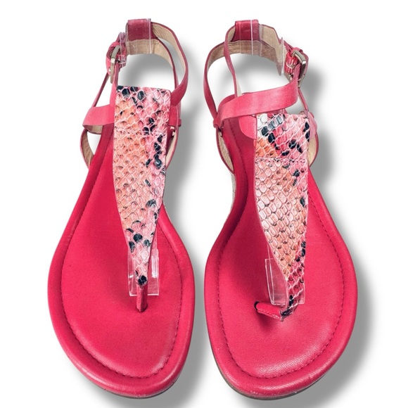 Cole Haan Grove Leather Espadrille Sandals Pink Python Snake Size 6 Coastal Boho - Picture 7 of 16